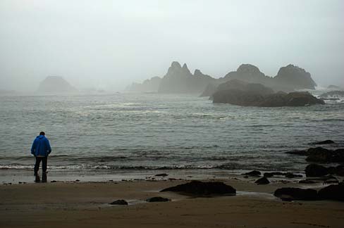 Seal Rock beach (photo by Gary Halverson, Oregon State Archives)